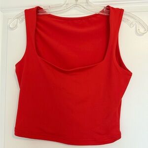 Red Sleeveless Cropped Women's Top